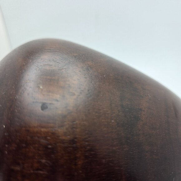 Vintage Globe Wood Vase with Base Mango Accents - Picture 7 of 16